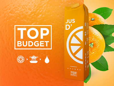 Top Budget identity brand branding budget food identity juice logo logotype orange package packaging supermarket
