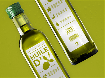 Top Budget - OLIVE OIL bottle brand branding budget food huile identity oil olive package packaging supermarket