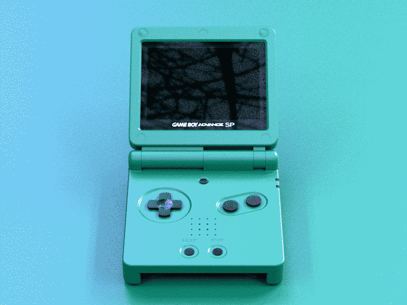 Game Boy Advance Sp 3d advance boy game gameboy gif nintendo octane render sp