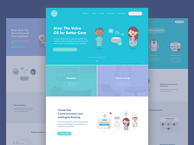 Aiva Website Redesign health app health company healthcare illustrations webdesign website