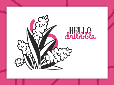 Hello, dribbble! animation debut first shot hello dribbble motion pink