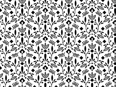 Botanic Pattern flower illustration leaves pattern plant shape