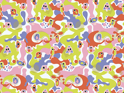 Birds Pattern animal bird colourful illustration kid pattern