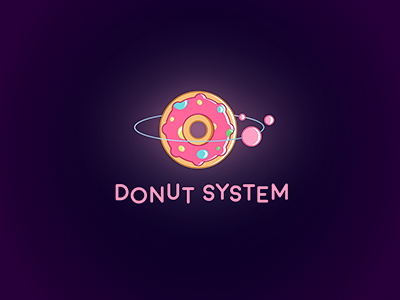 Donut System cosmos donut doughnut food icon identity logo mark solar system space