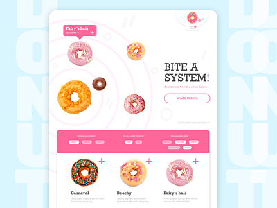 Donut dribble 2 clear concept cosmos design donut food landing space sweet website