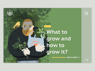 Gardening Blog Landing branding clean illustration interface landing ui website