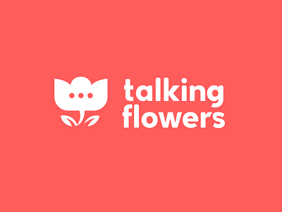 TalkingFlowers Logo branding chat bubble flower icon identity logo logomark logotype simple simple clean interface symbol