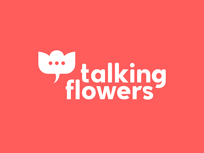 TalkingFlowers Logo V.2 branding chat bubble flower for sale icon identity logo logomark logotype selling simple simple clean interface symbol