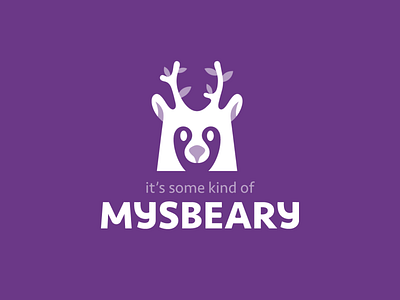 Mysbeary Logo animal bear branding clean icon identity logo logomark logotype mystery negative space simple white