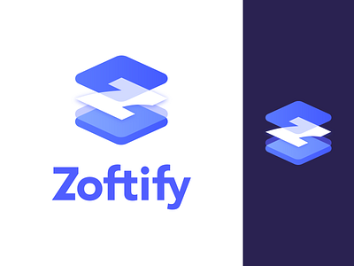 Zoftify Logotype brand and identity branding clean gradient icon ios it logo logomark simple software software development