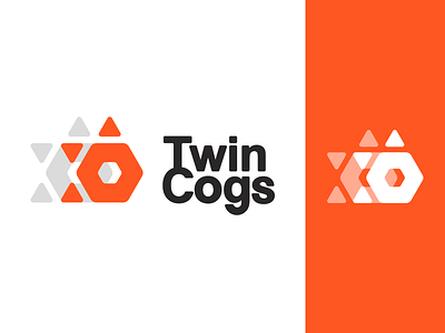 TwinCogs branding cog consulting icon it logo logomark logomarks logotype minimal simple technology