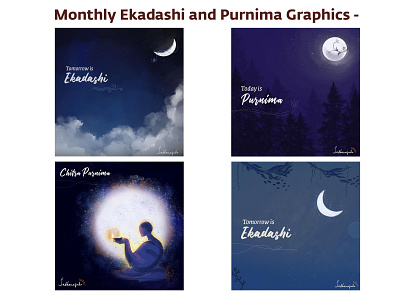 Graphics for Purnima and Ekadashi brand identity branding carousel design graphic design illustration instagram logo ui vector