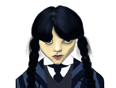 Wednesday Addams illustration