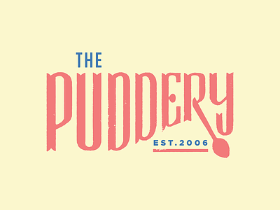 The Puddery Logo dessert food food truck handlettering logo pudding retro