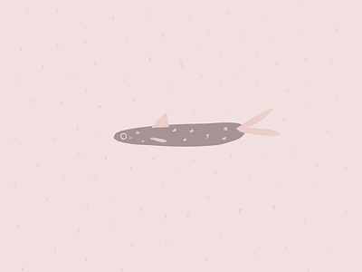 Sardine cute doodle fish illustration pink procreate sardine