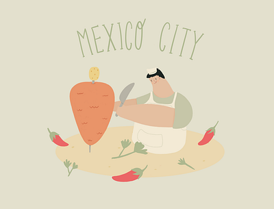 Tacos chiles illustration mexico city pastor procreate tacos taquero tortillas