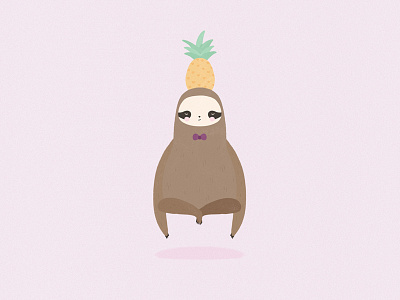 Pork Soda illustration pineapple sloth