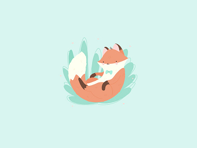 Baby Fox baby fox illustration plants