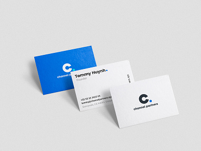 Channel Partners Business Cards blue branding business card logo paper stationery