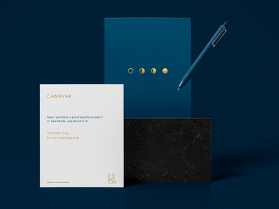Canavar postal blue branding foil gold identity logo paper postal stationery type