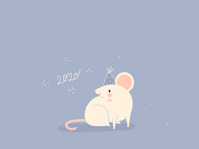 2020 2020 animal animals animals illustrated baby baby mouse babyillustration blue celebration colorpalette cute doodle holidays illustration mouse mouseyear new year newyear party hat stars