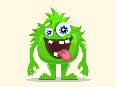 Green Crazy Monster cute design graphic design illustration monsters pictures prints stikers