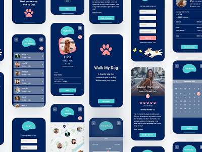 Walk My Dog | Mobile App for Dog Walking app design product ui ux