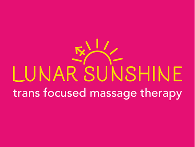 lunar sunshine trans focused massage therapy branding branding hot pink lgbt logo minimal trans transgender yellow
