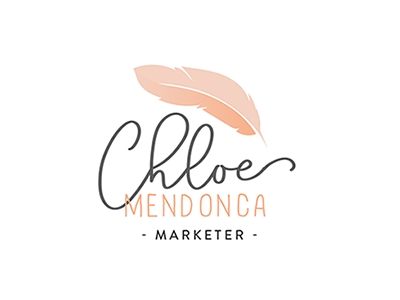 Chloe Mendonca Logo Final feather feminine girly logo marketing
