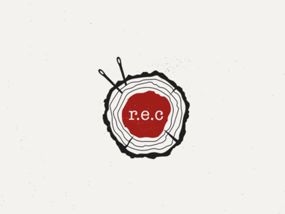 Red Echo Collective Logo branding carpentry diy logo mashup minimal needlework small business stitching wood