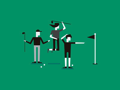 Golfing 🏌️ flat golf golf ball golf club green illustration illustrator sport vector