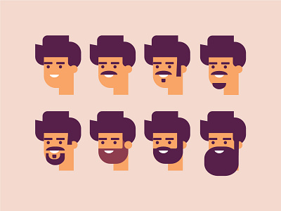 Beard Styles beard face flat illustration illustrator