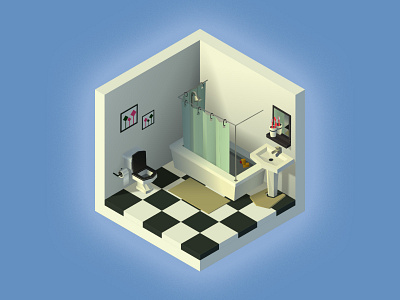 Isometry bathroom design