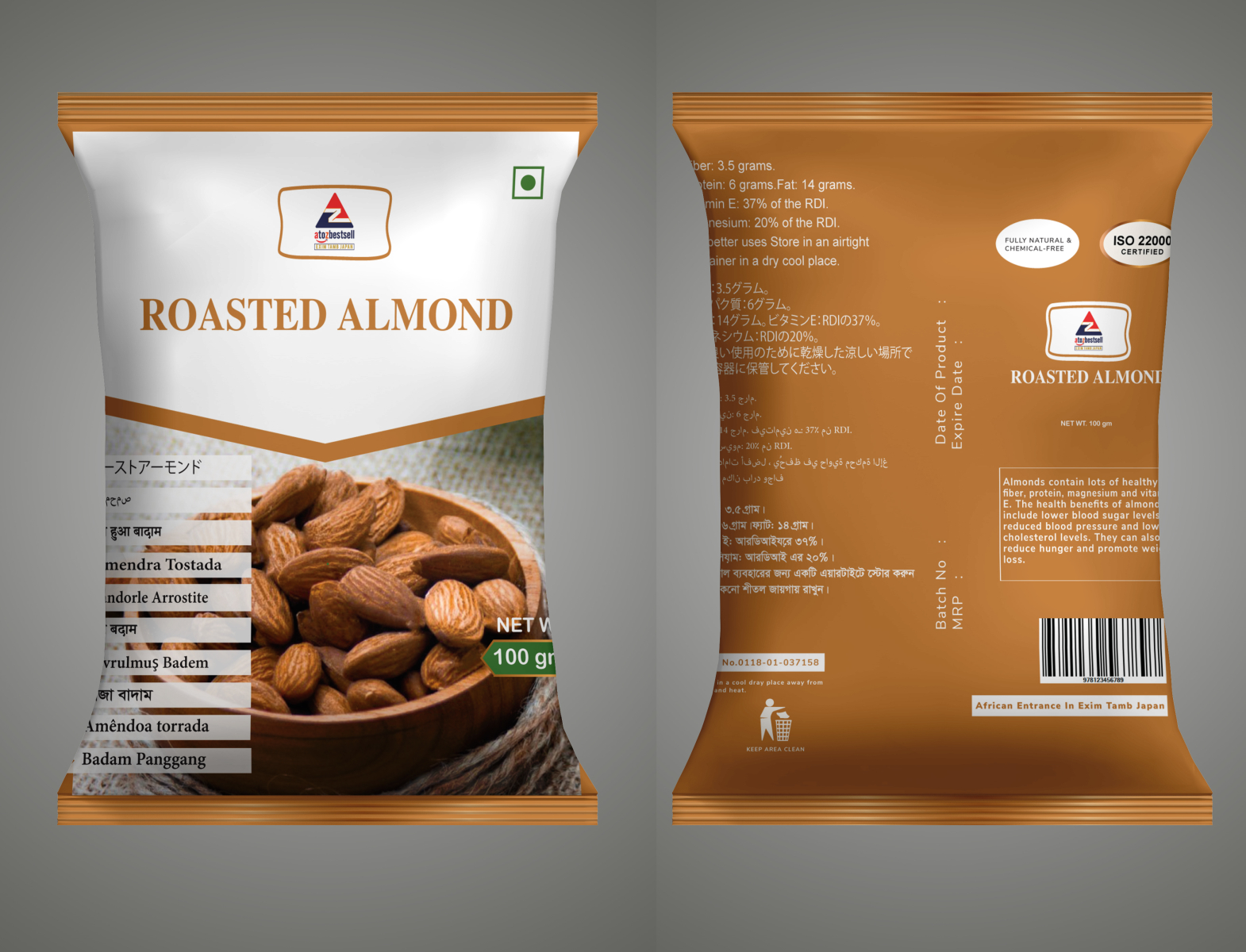 Roasted Almond Packaging Design by Rayhan Palash on Dribbble