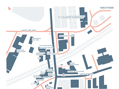 Adapted Westside Map atlanta city coffee map minimalism revelator simple simplicity westside