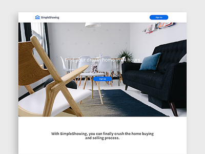 Simple Showing Landing Page homes landing page real estate selling ui web design