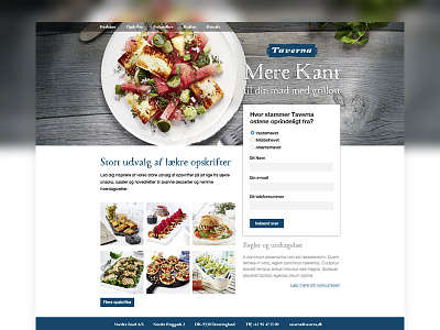 Taverna competition food form recipe webdesign website