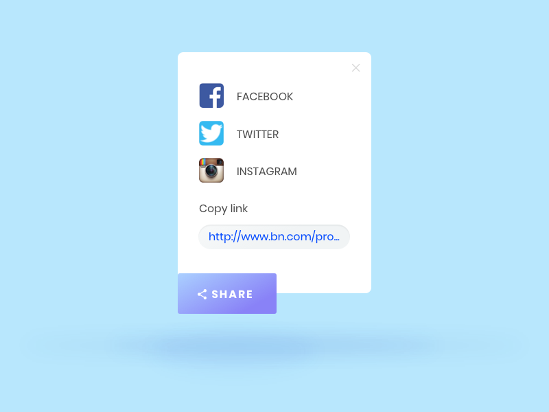 daily ui 10 | Social Share by Leo on Dribbble