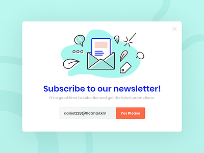 Daily UI 16 | Pop-Up / Overlay challenge daily ui illustration minimal mint overlay pop up subscribe ui