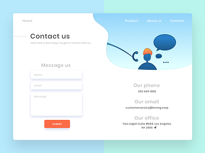 Daily UI 28 | Contact Us call challenge contact contact us daily ui form illustration miminal receiptionist ui