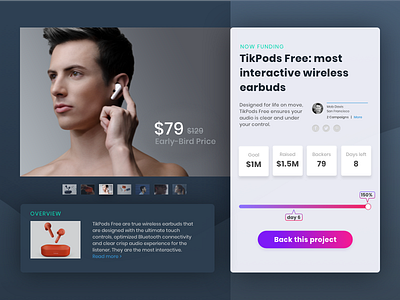 Daily Ui 32 | Crowdfunding Campaign campaign challenge crowdfunding daily ui neutral project ui web