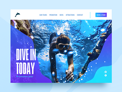 Daily Ui 53 | Header Navigation challenge daily ui dive header navigation scuba ui website