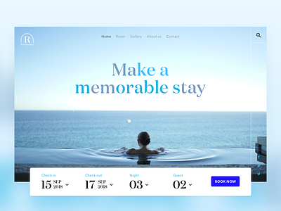 Daily Ui 67 | Hotel Booking booking challenge daily ui hotel hotel booking minimal reservation retreat typo ui