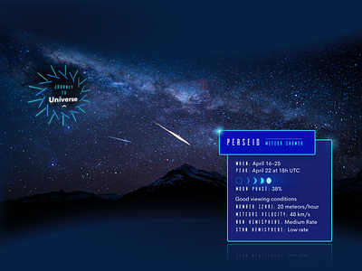 Daily Ui 73: VR astronomy blue challenge daily ui design flat icon info card interface logo meteor sketch stars ui ui ux universe virtual reality vr