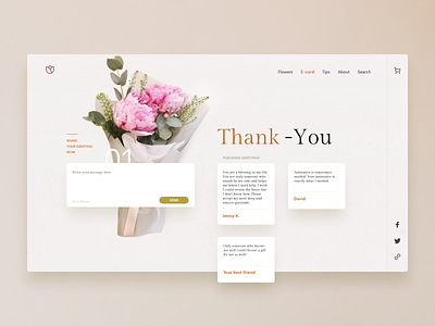 Daily Ui 77: Thank You challenge daily ui design ecard flower greeting minimal thank you thank you card ui web website