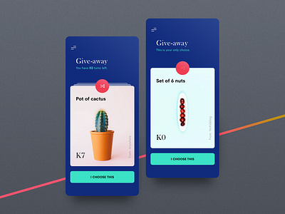 Daily Ui 97: Give Away app challenge daily ui design flat giveaway interface layers mobile shuffle spin ui