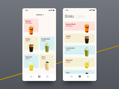 Daily Ui 99: Category app category challenge daily ui design drink flat interface menu minimal mobile sketch ui ui ux