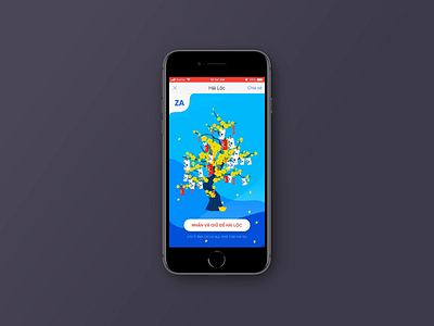 Lucky Picking - Animated animated app blossom apricot blue curves design illustration interface lucky money lunar new year mobile picking press and hold tree ui vector
