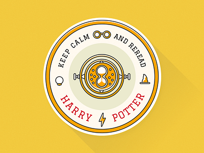 Harry Coaster ⚡ badge coaster design flat graphic design harry potter illustration yellow