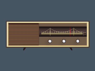 Radio illustration music radio san francisco vector